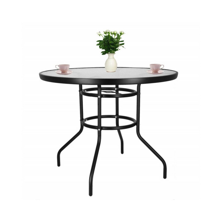 Záhradný stolík 90 cm, čierny SPRINGOS BISTRO