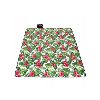 Pikniková deka 300x200 cm, zeleno-červená SPRINGOS FLOWERS