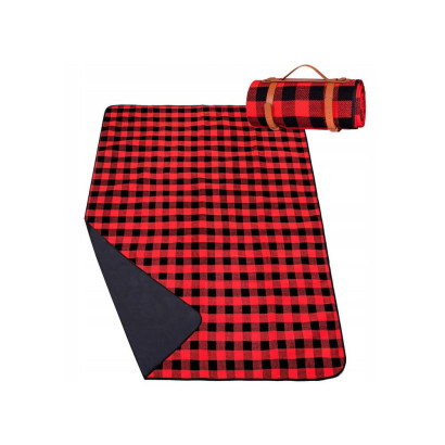 Pikniková deka 200x150 cm, čierno-červená SPRINGOS RETRO