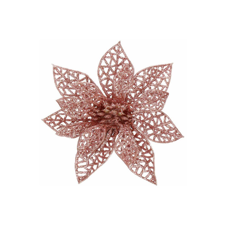 Vianočná hviezda s klipom 9x9 cm ružová Vianočná hviezda s klipom 9x9 cm ružová