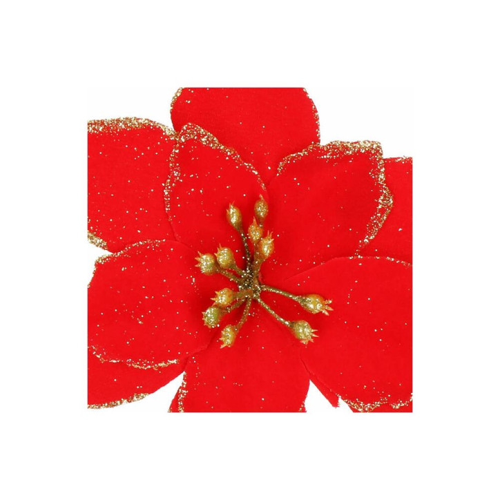 Vianočná hviezda s klipom 13x13 cm červená Vianočná hviezda s klipom 13x13 cm červená