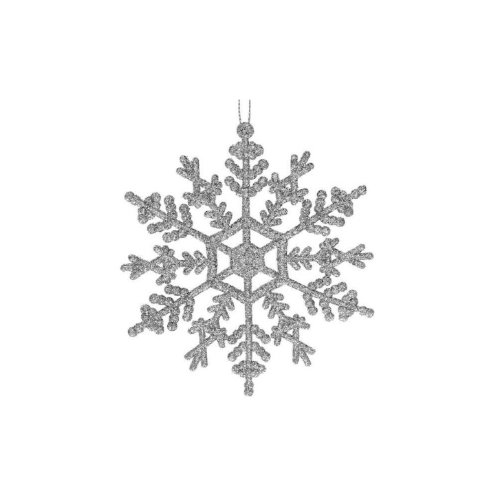 Vianočné ozdoby - Snehové vločky s trblietkami 12cm, strieborné, sada 3ks Vianočné ozdoby - Snehové vločky s trblietkami 12cm, strieborné, sada 3ks
