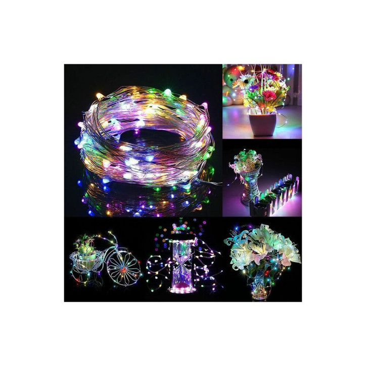 LED reťaz Nano - 1m, 10LED, 2xAA, multicolor LED reťaz Nano - 1m, 10LED, 2xAA, multicolor