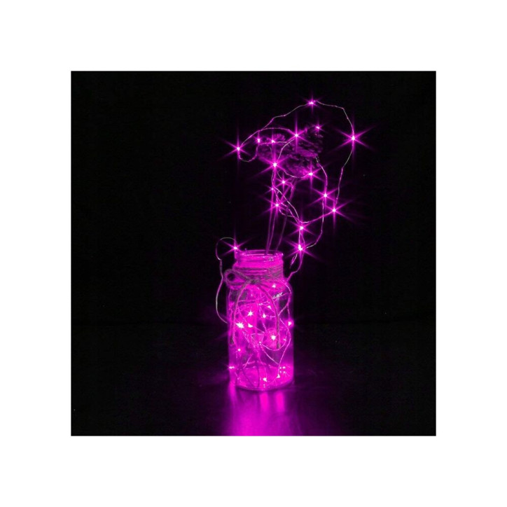 LED reťaz Nano - 2m, 20LED, 2xAA, ružová LED reťaz Nano - 2m, 20LED, 2xAA, ružová