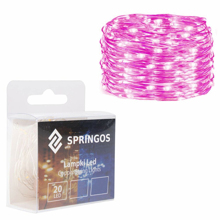 LED reťaz Nano - 2m, 20LED, 2xAA, ružová LED reťaz Nano - 2m, 20LED, 2xAA, ružová