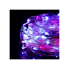 LED reťaz Nano Duo - 2m, 20LED, 2xAA, modrá/ružová