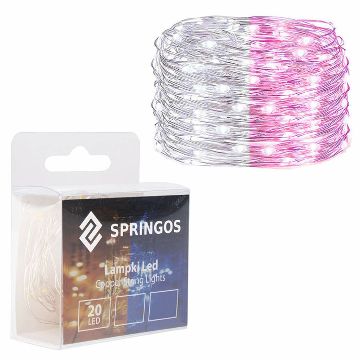 LED reťaz Nano Duo - 2m, 20LED, 2xAA, biela/ružová LED reťaz Nano Duo - 2m, 20LED, 2xAA, biela/ružová