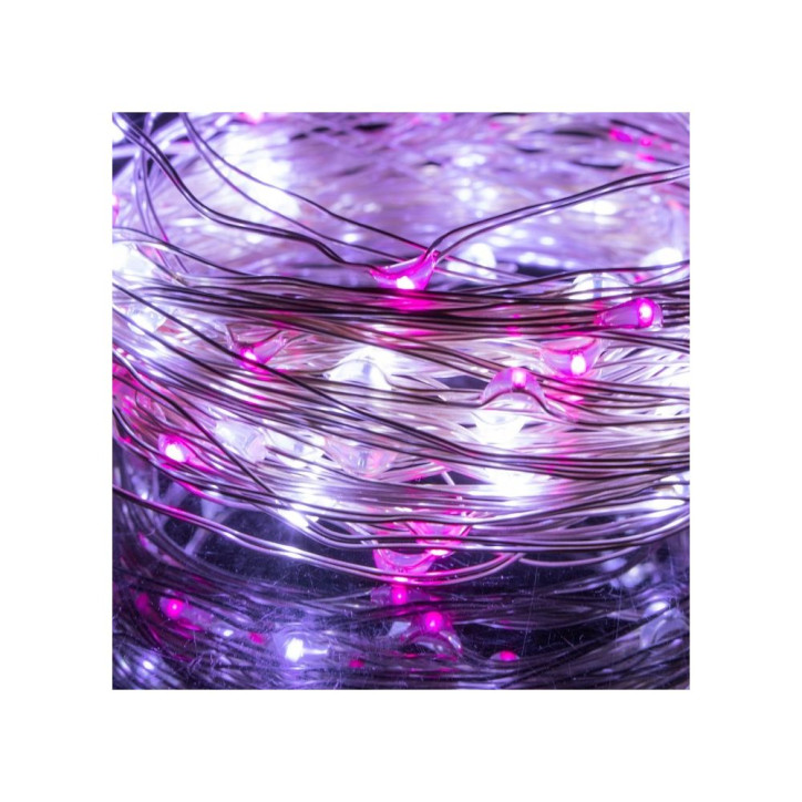 LED reťaz Nano Duo - 2m, 20LED, 2xAA, biela/ružová LED reťaz Nano Duo - 2m, 20LED, 2xAA, biela/ružová