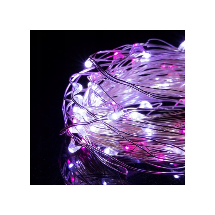 LED reťaz Nano Duo - 2m, 20LED, 2xAA, biela/ružová LED reťaz Nano Duo - 2m, 20LED, 2xAA, biela/ružová