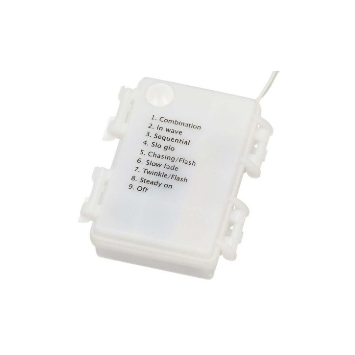 LED svetelná reťaz - 9m, 120LED, 8 funkcií, 3xAA, IP44, teplá biela LED svetelná reťaz - 9m, 120LED, 8 funkcií, 3xAA, IP44, teplá biela
