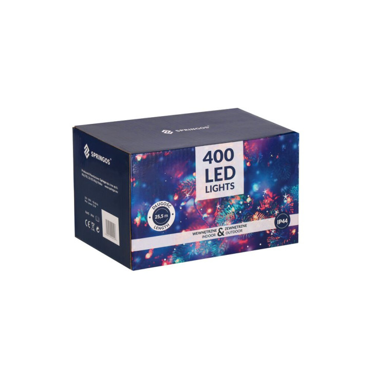 LED svetelná reťaz - 25,5m, 400LED, IP44, studená biela LED svetelná reťaz - 25,5m, 400LED, IP44, studená biela
