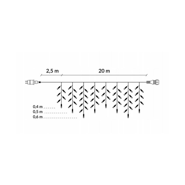 LED kvaple - 22,5m, 500LED, 8 funkcií, IP44, multicolor LED kvaple - 22,5m, 500LED, 8 funkcií, IP44, multicolor