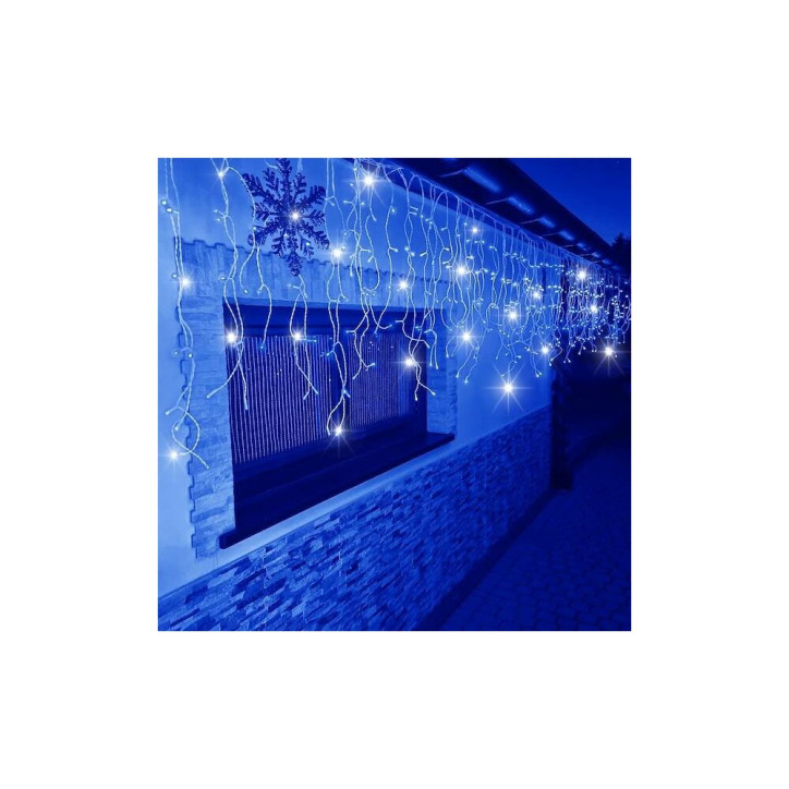LED kvaple - 22,5m, 500LED, IP44, modrá + záblesky LED kvaple - 22,5m, 500LED, IP44, modrá + záblesky