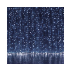 LED svetelný záves - 3x3m, 306LED, 8 funkcií, ovládač, IP44, studená biela