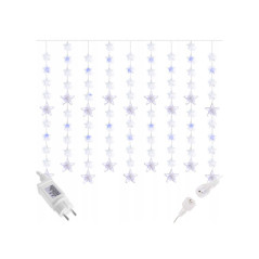 LED svetelný záves Hviezdy - 2x1, 6m, 180LED, IP44, studená biela + záblesky