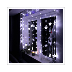 LED svetelný záves Hviezdy - 2x1, 6m, 180LED, IP44, studená biela + záblesky