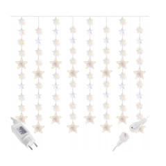 LED svetelný záves Hviezdy - 2x1, 6m, 180LED, IP44, teplá biela + záblesky