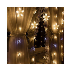 LED svetelný záves Hviezdy - 2x1, 6m, 180LED, IP44, teplá biela + záblesky