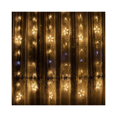 LED svetelný záves Hviezdy - 2x1, 6m, 180LED, IP44, teplá biela + záblesky