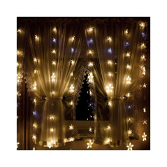 LED svetelný záves Hviezdy - 2x1, 6m, 180LED, IP44, teplá biela + záblesky
