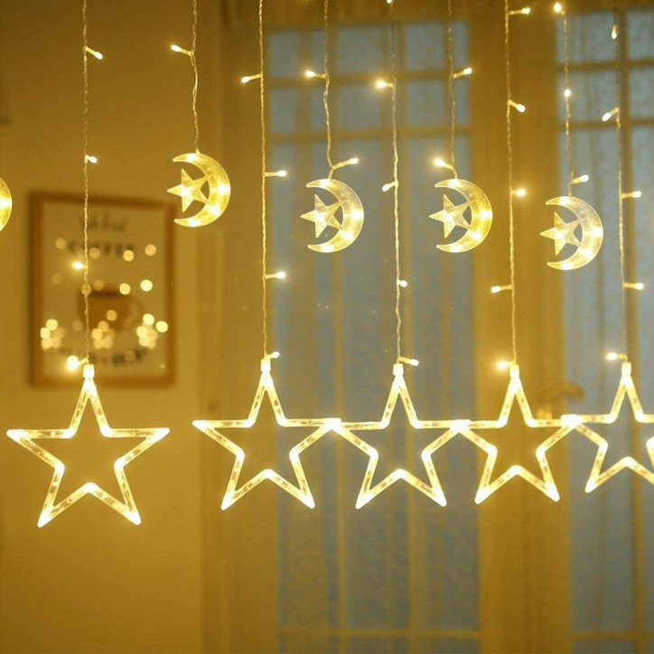 LED svetelný záves Nočná obloha - 2x0,9m, 138LED, 8 funkcií, IP44, teplá biela LED svetelný záves Nočná obloha - 2x0,9m, 138LED, 8 funkcií, IP44, teplá biela