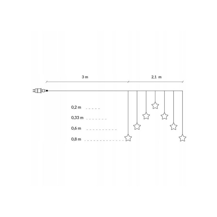 LED svetelný záves Hviezdy - 2x0, 8m, 70LED, IP44, teplá biela LED svetelný záves Hviezdy - 2x0, 8m, 70LED, IP44, teplá biela