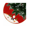 Textilná podložka pod vianočný stromček s rozprávkovým motívom Santa Clausa. Zlaté lemovanie, priemer 90 cm. Vytvorí dokonalé miesto pre darčeky, zakryje stojan a ochráni podlahu od padajúceho ihličia a živice. Jednoduchá údržba.
