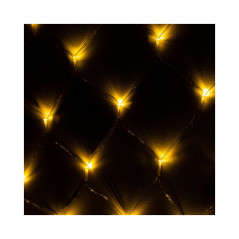 LED svetelná sieť - 1,5x1,5m, 100LED, 8 funkcií, IP44, 3xAA, teplá biela