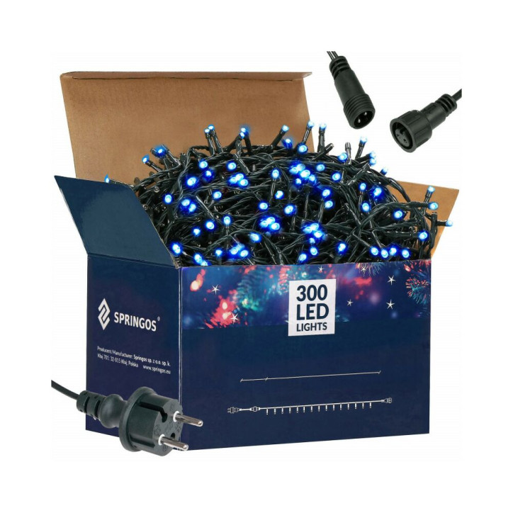 LED svetelná reťaz - 19,5m, 300LED, IP44, modrá LED svetelná reťaz - 19,5m, 300LED, IP44, modrá