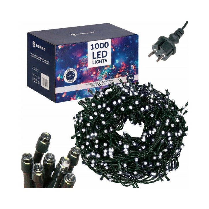 LED svetelná reťaz - 91,5m, 1500LED, IP44, studená biela LED svetelná reťaz - 91,5m, 1500LED, IP44, studená biela