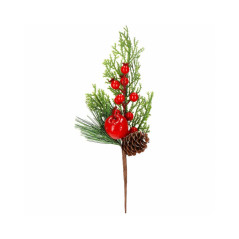 Vetvička s jarabinami a šiškou 27 cm