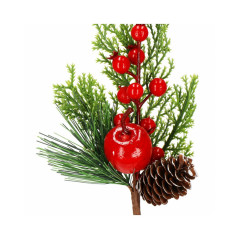 Vetvička s jarabinami a šiškou 27 cm