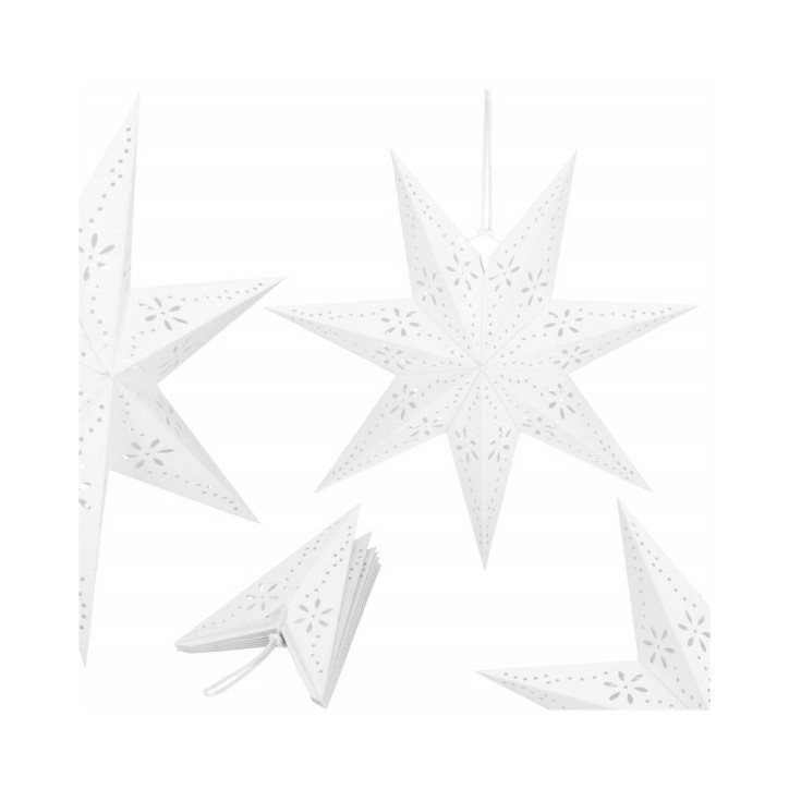 Vianočné ozdoby - Hviezda z papiera 50 cm, biela Vianočné ozdoby - Hviezda z papiera 50 cm, biela