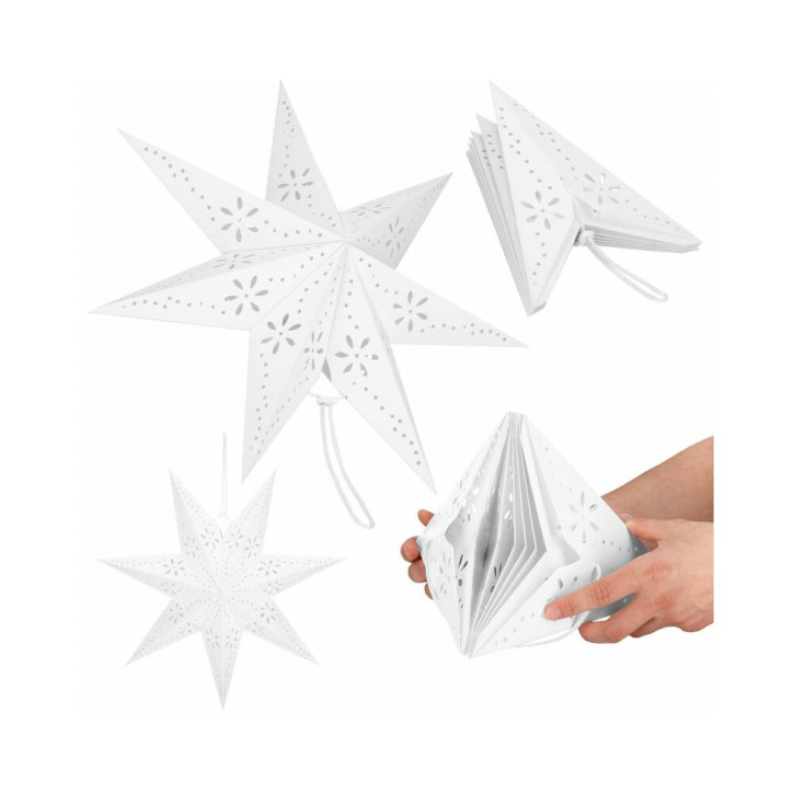 Vianočné ozdoby - Hviezda z papiera 50 cm, biela Vianočné ozdoby - Hviezda z papiera 50 cm, biela