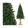 Umelý vianočný stromček s prírodným kmeňom a stojanom obaleným pravou jutou. Prírodná vôňa dreva, rozmanité konce hustých vetvičiek, množstvo voľného miesta na uloženie vianočných darčekov. Výška stromčeka 180 cm, spodná šírka 80 cm, stabilná základňa s priemerom 40 cm.