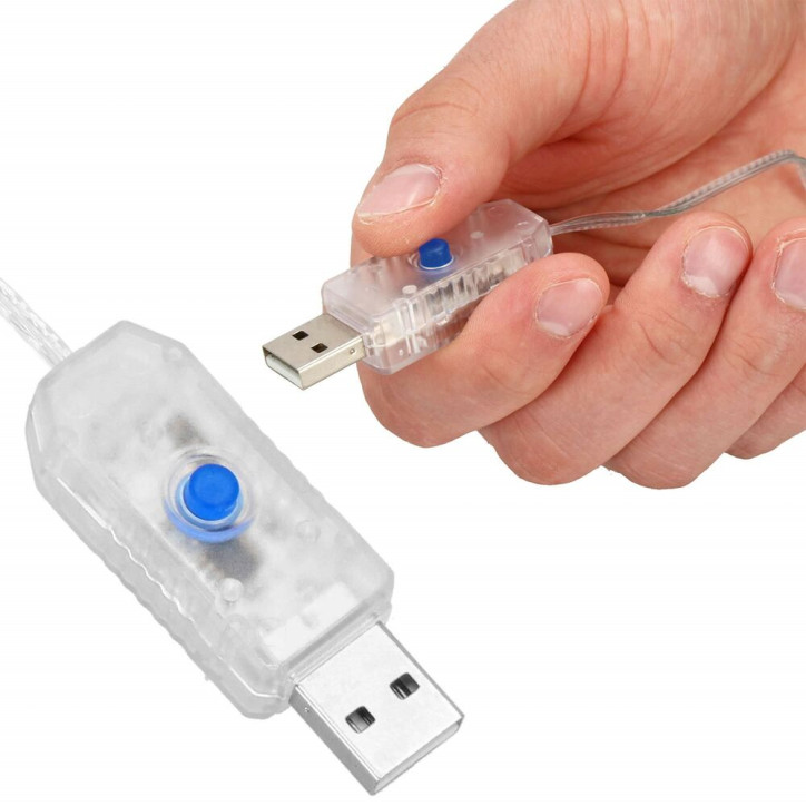 LED Nano svetelný záves - 3x3m, 300LED, 8 funkcií, ovládač, USB, IP44, modrá LED Nano svetelný záves - 3x3m, 300LED, 8 funkcií, ovládač, USB, IP44, modrá