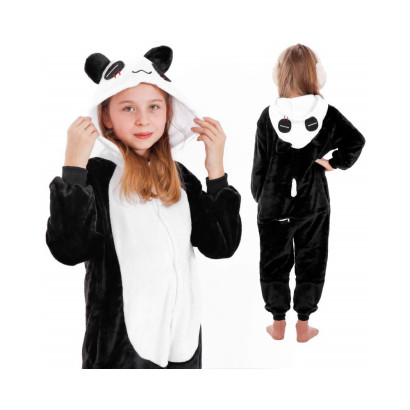 Pyžamo Kigurumi Panda čierno-biele, veľ. 110-120 cm SPRINGOS