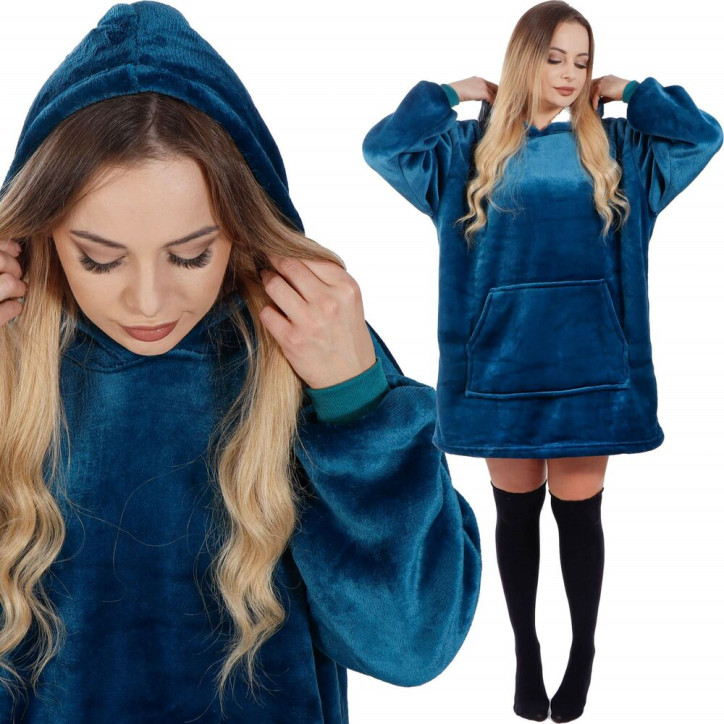 Mikinová deka Oversized tmavo modrá SPRINGOS Mikinová deka Oversized tmavo modrá SPRINGOS