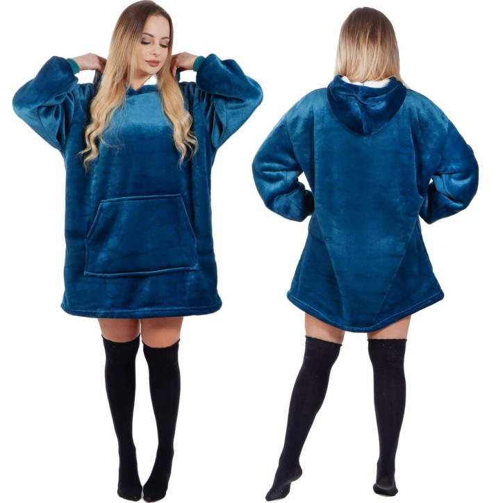 Mikinová deka Oversized tmavo modrá SPRINGOS Mikinová deka Oversized tmavo modrá SPRINGOS