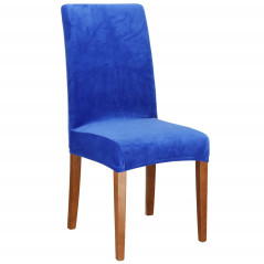 Poťah na stoličku elastický, Zamat modrý SPRINGOS SPANDEX