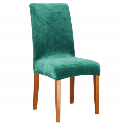 Poťah na stoličku elastický, Zamat zelený SPRINGOS SPANDEX