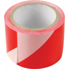 Páska výstražná, 75mmx100m, PE, červeno-biela