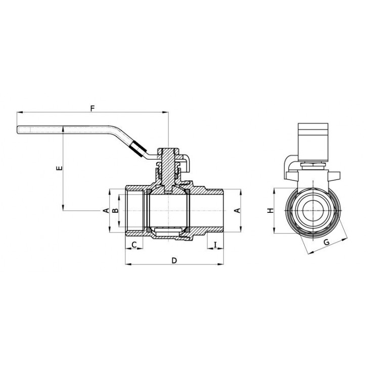 Guľový ventil voda ŠM 3/4" páka Guľový ventil voda ŠM 3/4" páka
