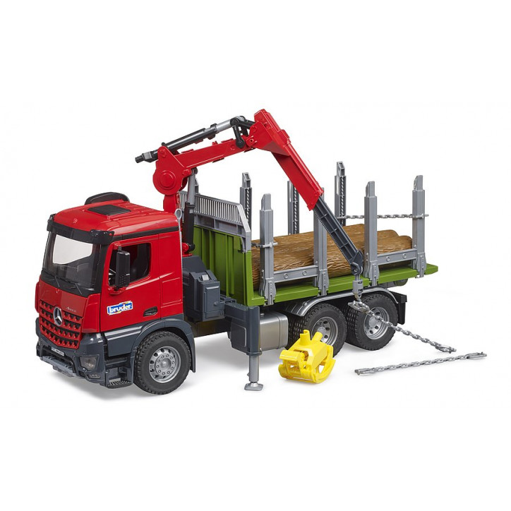Nákladné vozidlo Mercedes-Benz Arocs na prepravu dreva s nakladacím žeriavom, chápadlom a tromi kmeňmi stromov 1:16 03669 Nákladné vozidlo Mercedes-Benz Arocs na prepravu dreva s nakladacím žeriavom, chápadlom a tromi kmeňmi stromov 1:16 03669