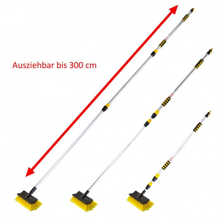 Teleskopická prietoková kefa na umývanie vozidiel 135-300 cm Teleskopická prietoková kefa na umývanie vozidiel 135-300 cm