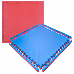 Penová podložka na podlahu 100x100x2 cm SPRINGOS TATAMI modro-červená