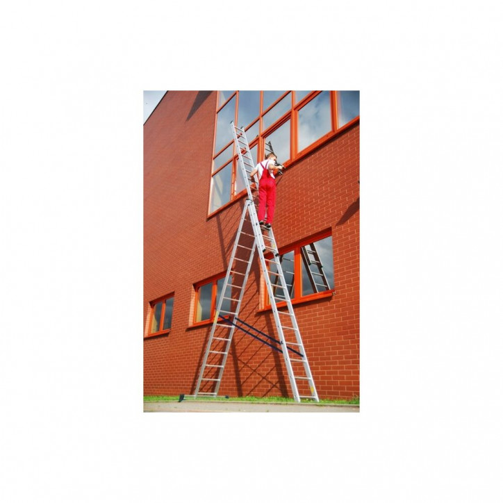 Hliníkový rebrík 3x12 priečok trojdielny DRABEST DW3-12 PRO