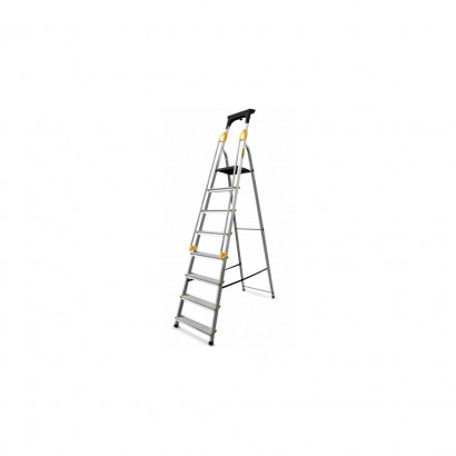 Hliníkové schodíky 8 stupňov s madlami DRABEST ALDP+P-8 PRO