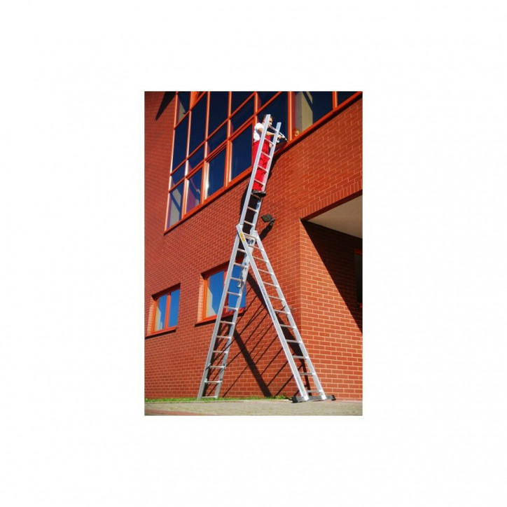 Hliníkový rebrík 3x15 priečok trojdielny DRABEST DW3-15 PRO