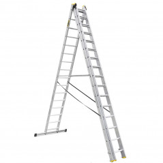 Hliníkový rebrík 3x16 priečok trojdielny DRABEST DW3-16 PRO